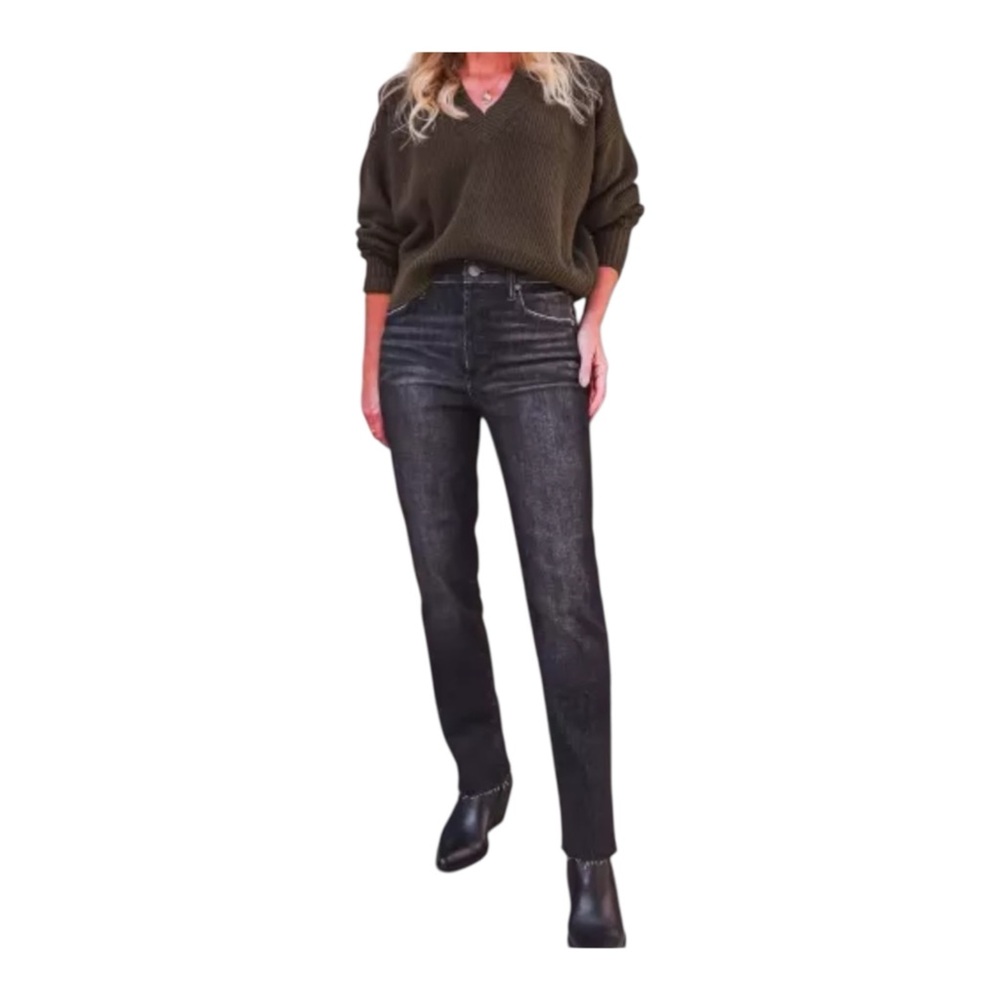 Evereve The Ever Straight Black Wash Jeans